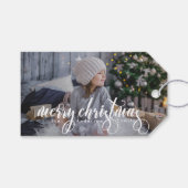Modern Merry Christmas Script | Foto Cadeaulabel (Voorkant (Horizontaal))