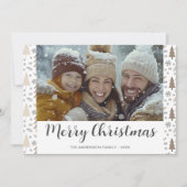 Modern Merry Christmas Script Foto Christmas Kaart (Voorkant)