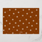 Modern Merry Christmas Script Gingerbread Foto Folie Feestdagenkaart (Achterkant)