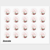 Modern Merry Christmas Script rood retouradres Ronde Sticker (Vel)