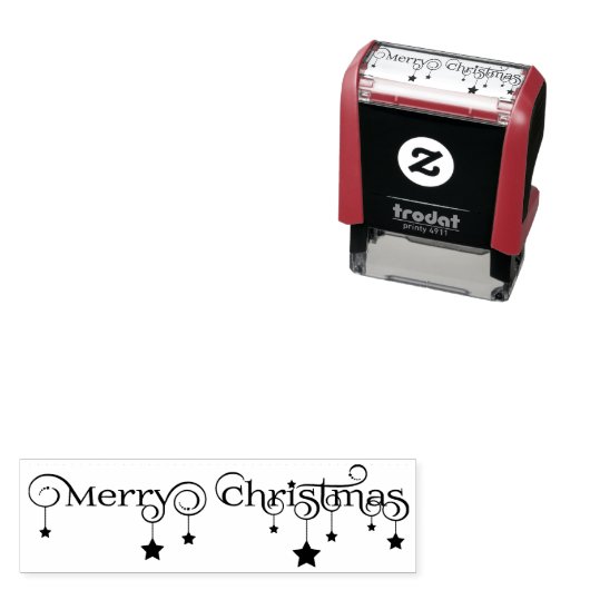 Modern Merry Christmas Script Stars - Stamp Zelfinktende Stempel (In situ)