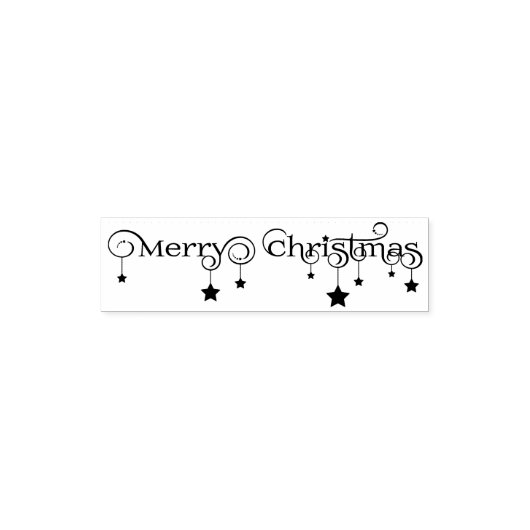 Modern Merry Christmas Script Stars - Stamp Zelfinktende Stempel (Design)