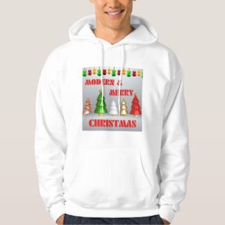 Modern Merry Christmas T-Shirt Hoodie -Slanke stij
