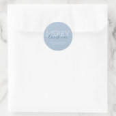 Modern Merry Christmas vakantie pastel blauw Ronde Sticker (Tas)