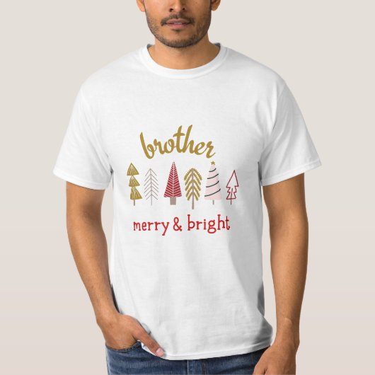 Modern Merry en Bright Family Matching T-shirt (Voorkant)