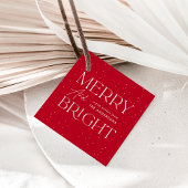 Modern Merry en Bright Red Holiday Bedankjes Labels