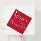 Modern Merry en Bright Red Holiday Bedankjes Labels (In situ)