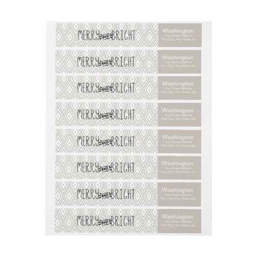 Modern Merry en Bright Wraparound Adresetiketten (Vel)