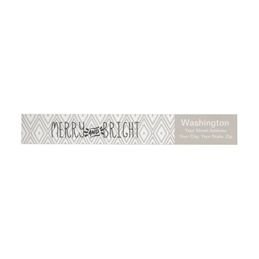 Modern Merry en Bright Wraparound Adresetiketten (Individueel)