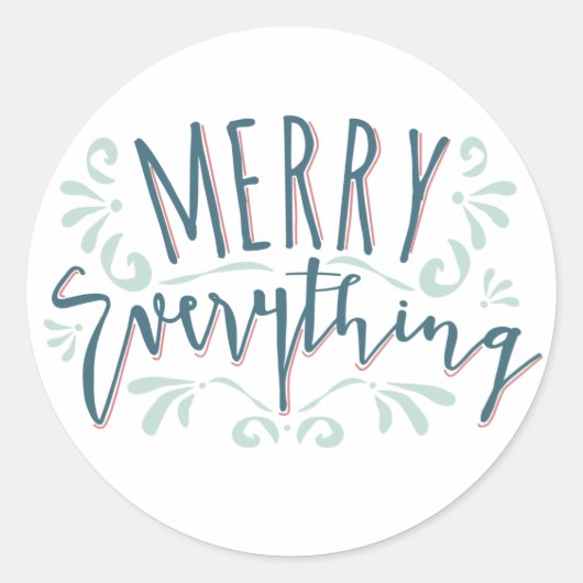 Modern Merry Everything Brush Swirl Sticker (Voorkant)