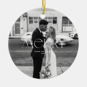 Modern Merry Holiday ontwerp Keramisch Ornament