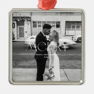 Modern Merry Holiday ontwerp Metalen Ornament