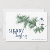 Modern Merry KerstBluebird Business Feestdagenkaart (Voorkant)