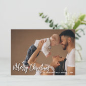 Modern Merry Kerstmis Feestdagenkaart (Staand voorkant)