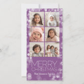 Modern Merry Kerstorchid Bokeh Personalized Feestdagenkaart (Voorkant)