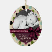 Modern Merry Kerstpoka Dots Ornament (Rechts)