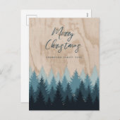 Modern Merry kerstscript roesthout Feestdagenkaart (Voorkant / Achterkant)