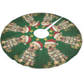 Modern merry Lab christmas tree puppy dog pattern Kerstboom Rok (Gekanteld)