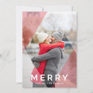 Modern Merry Overlay   Vakantieknopkaart Feestdagenkaart