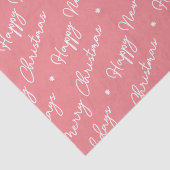 Modern Merry Prettige feestdagen Roze script Tissuepapier (Detail)