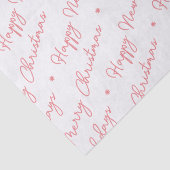 Modern Merry Prettige feestdagen Roze script Tissuepapier (Detail)