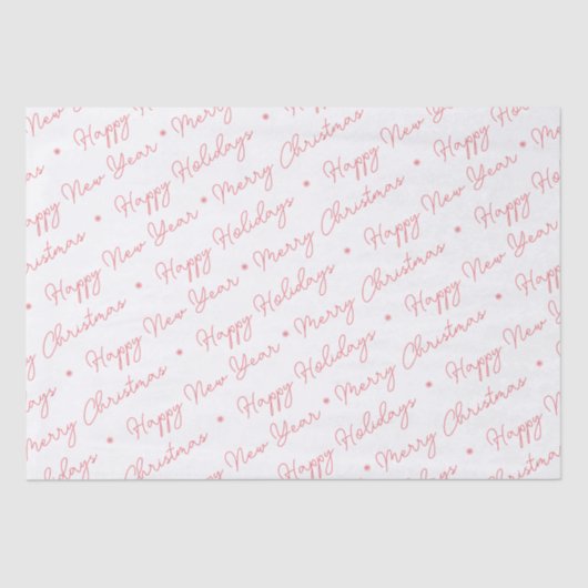 Modern Merry Prettige feestdagen Roze script Tissuepapier (Voorkant)