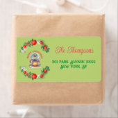 Modern Merry Red Green Fireplace Wreath Etiket (Insitu)