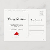 Modern Merry Santa Hat Photo Briefkaart (Achterkant)