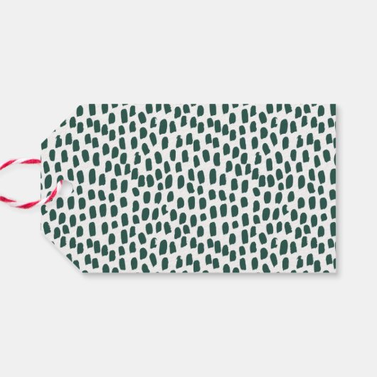 Modern Merry Script Groene en Gouden Vakantie Cadeaulabel (Achterkant Horizontaal)