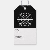 Modern Merry Winter Snowflake black Cadeaulabel (Achterkant)