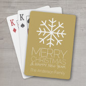 Modern Merry Winter Snowflake - goud Speelkaarten