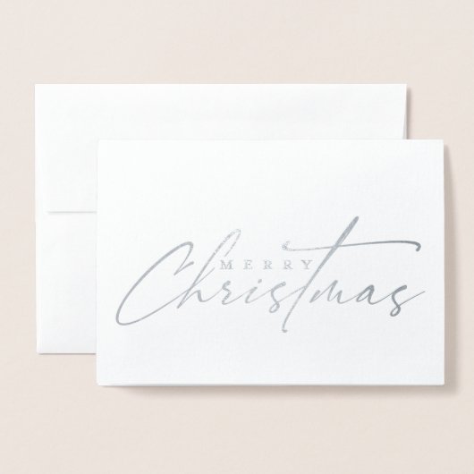 Modern, met de hand gemaakt Kerstscript Folie Kaarten (Voorkant met envelop)