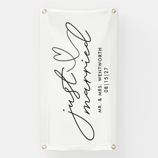 Modern met Hart Gewoon Getrouwd Auto Banner (Verticaal)