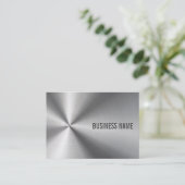 Modern Metal Professional Bold & Elegant Visitekaartje (Staand voorkant)