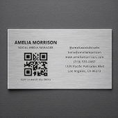 Modern Metal QR Code Minimalist Professional Visitekaartje