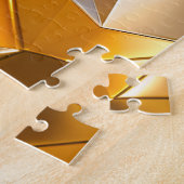 Modern Metallic Abstract Gold Silver Geometric Legpuzzel (Zijkant)