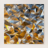 Modern Metallic Abstract Gold Silver Geometric Legpuzzel (Horizontaal)