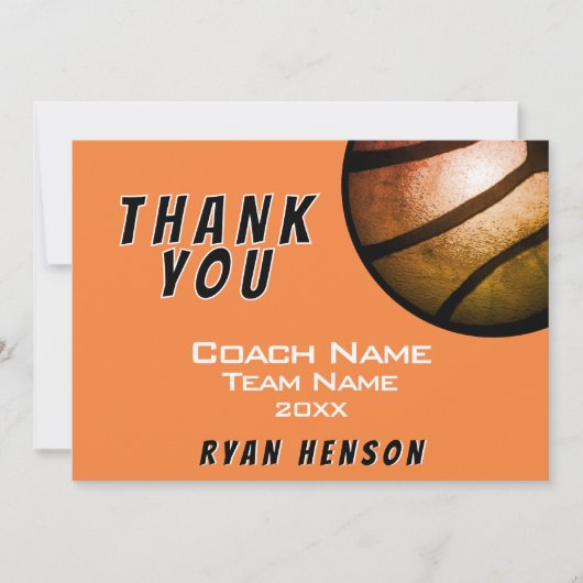 Modern Metallic Ball Black Bedankt Coach Kaart (Voorkant)