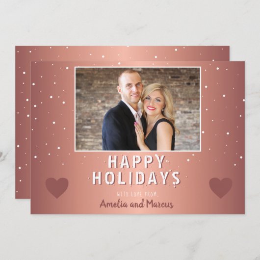 Modern Metallic Heart Snowflake (Voorkant / Achterkant)