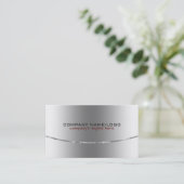 Modern Metallic Shine Silver-ontwerp Visitekaartje (Staand voorkant)