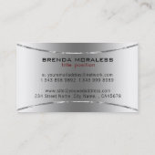 Modern Metallic Shine Silver-ontwerp Visitekaartje (Achterkant)