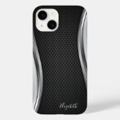 Modern Metallic Silver Black Case-Mate iPhone Case (Achterkant)