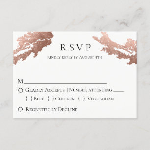 Modern Metallic Wedding RSVP Kaartje