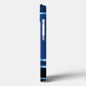 Modern metallisch blauw geometrisch Bagagelabel Case-Mate iPhone Case (Achterkant / Links)