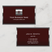 Modern metrologisch vormig modern monogram visitekaartje (Voorkant / Achterkant)
