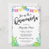 Modern Mexican Fiesta Quinceanera Kaart (Voorkant)