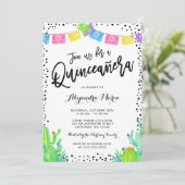 Modern Mexican Fiesta Quinceanera Kaart (Staand voorkant)