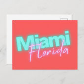 Modern Miami Neon Lights Briefkaart (Voorkant / Achterkant)