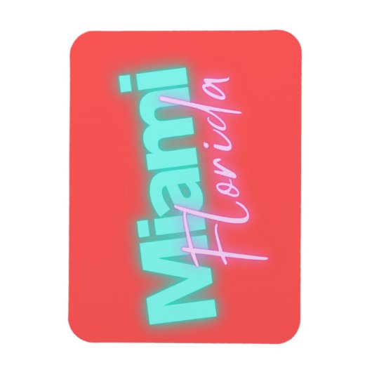 Modern Miami Neon Lights Magneet (Verticaal)