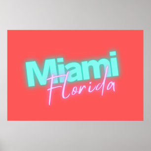 Modern Miami Neon Lights Poster
